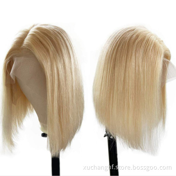 100% peruvian medium straight 8 inch full lace blonde 613 bob wigs human hair